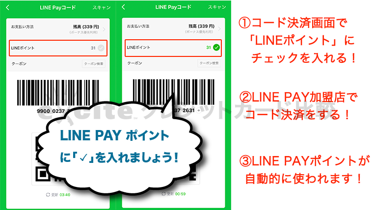 LINE PAYポイントの使い方の説明